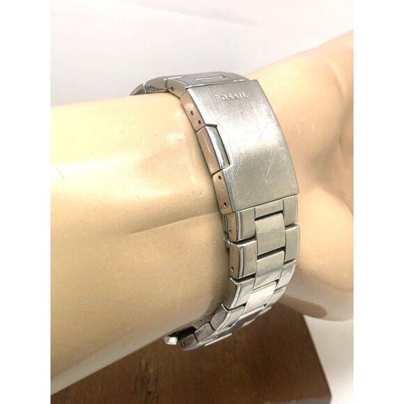 Fossil Men's Watch FS4532 Quartz Chronograph Black Dial Silver Steel 44mm USED - Picture 10 of 14